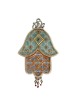 Iris Design Hamsa Wall Plaque Colorful Leaf Motif and... | Hamsa Hands