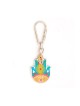 Turquoise Flower Hamsa Keychain by Ester Shahaf | Judaica Keychains