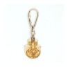 Gold Beige Hamsa Key Chain by Ester Shahaf | Judaica Keychains