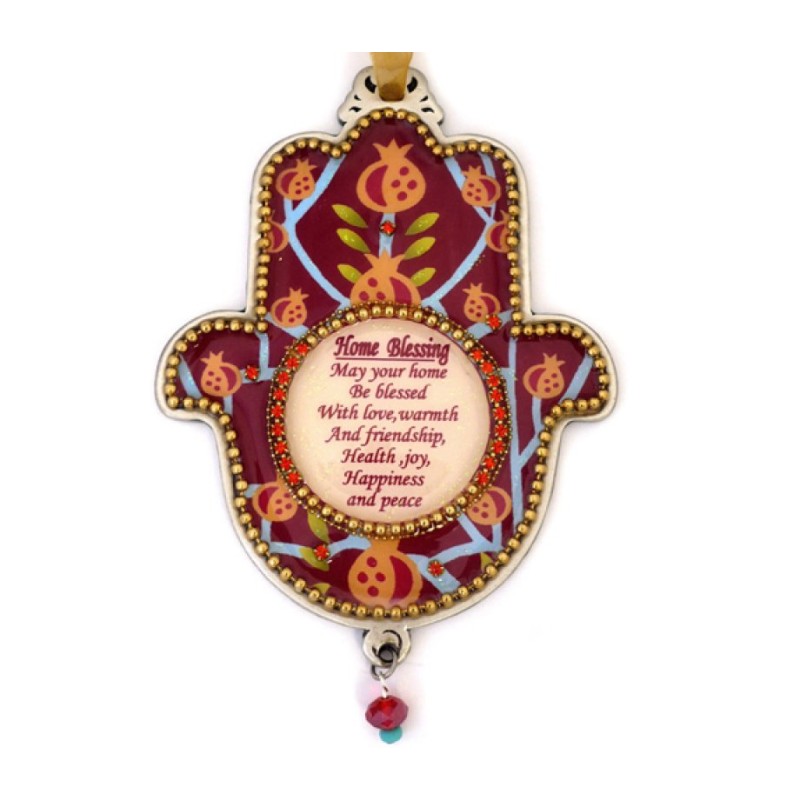 Iris Design Hamsa Wall Plaque English Home Blessing M... | Hamsa Hands