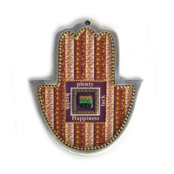 Iris Design Hand Painted Beaded Wall Hamsa English Bl... | Hamsa Hands