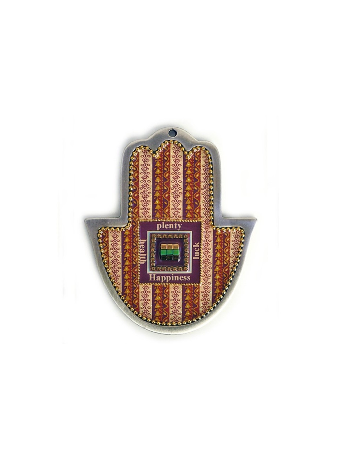 Iris Design Hand Painted Beaded Wall Hamsa English Bl... | Hamsa Hands