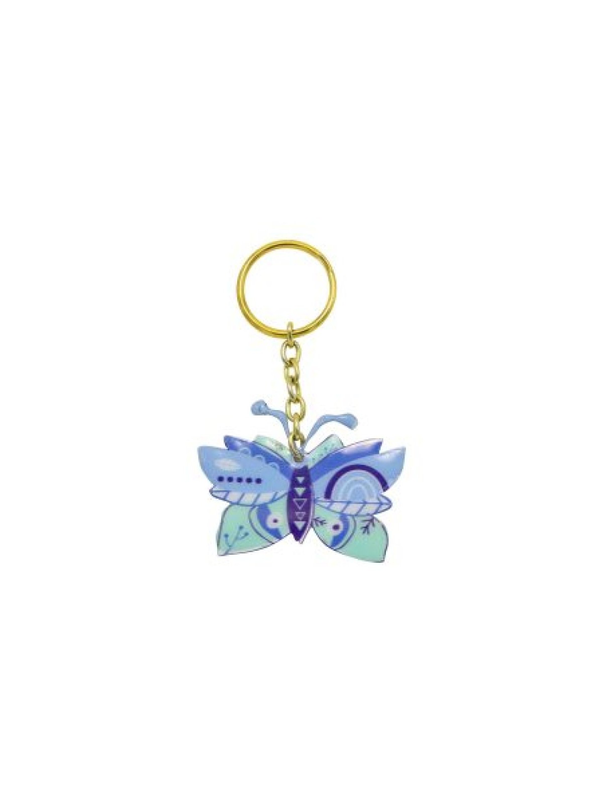 Yair Emanuel Gold Key Chain %96 Blue Butterfly | Judaica Keychains