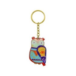 Yair Emanuel Gold Key Chain Colorful Wise Old Owl | Judaica Keychains