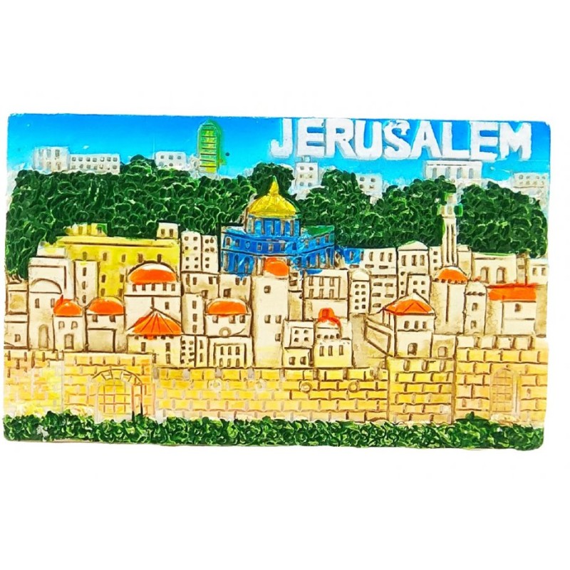 Polyresin Magnet %96 Colorful Jerusalem Images | Jewish Magnets
