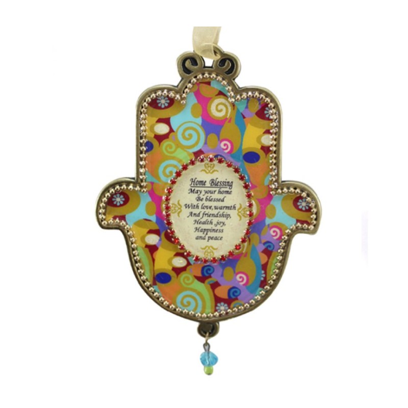 Iris Design English Home Blessing Hamsa Wall Plaque C... | Hamsa Hands