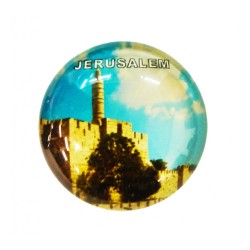 Ceramic Glass Magnet %96 Tower of David | Jewish Magnets