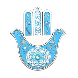 Sky Blue Dove Wall Hamsa by Ester Shahaf | Hamsa Hands