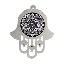 Dorit Judaica Black Shades Stainless Steel Wall Hamsa... | Hamsa Hands