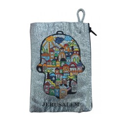 Embroidered Jerusalem Fabric Purse Wallet... | Jewish Gift from Israel