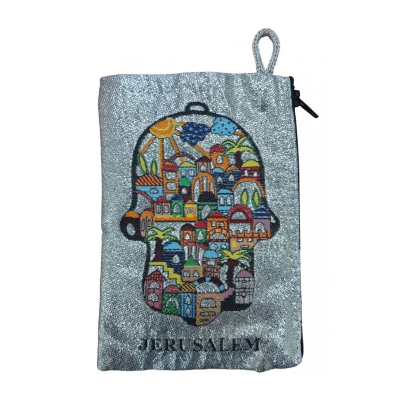 Embroidered Jerusalem Fabric Purse Wallet... | Jewish Gift from Israel