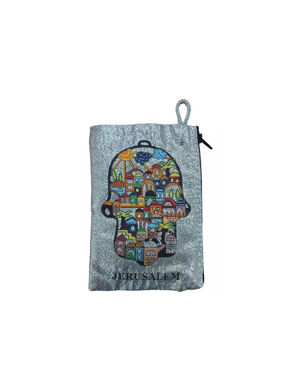 Embroidered Jerusalem Fabric Purse Wallet... | Jewish Gift from Israel