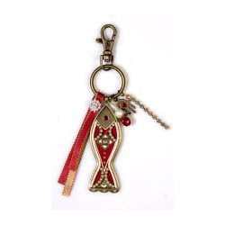 Red Fish Keychain by Ester Shahaf | Judaica Keychains