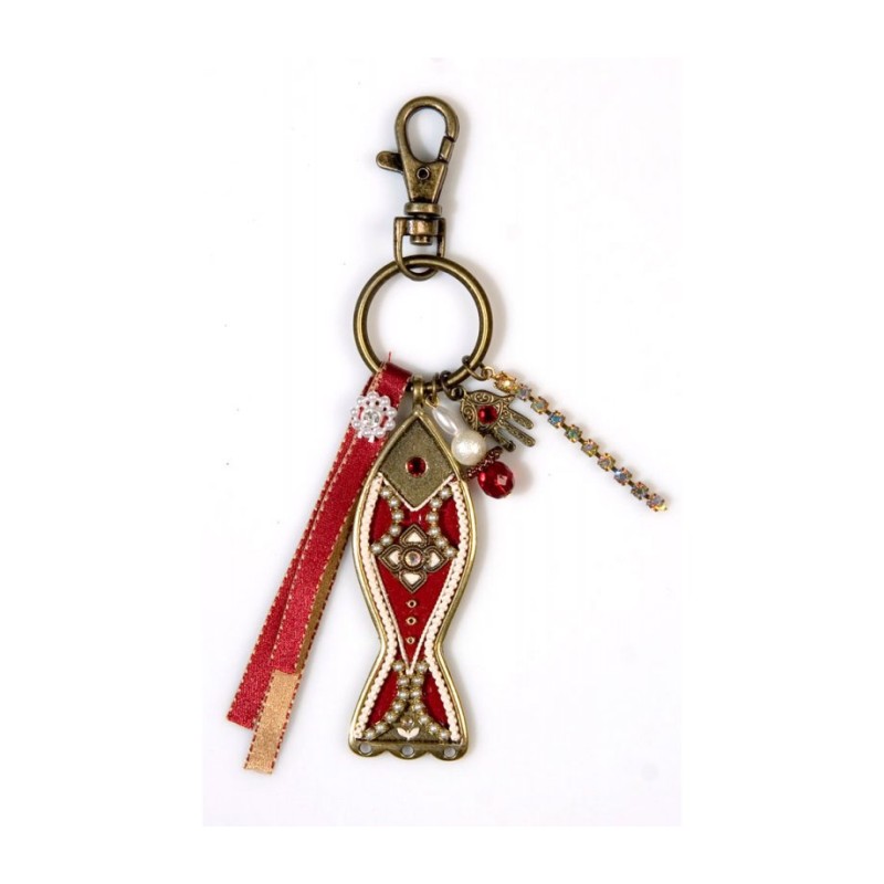 Red Fish Keychain by Ester Shahaf | Judaica Keychains