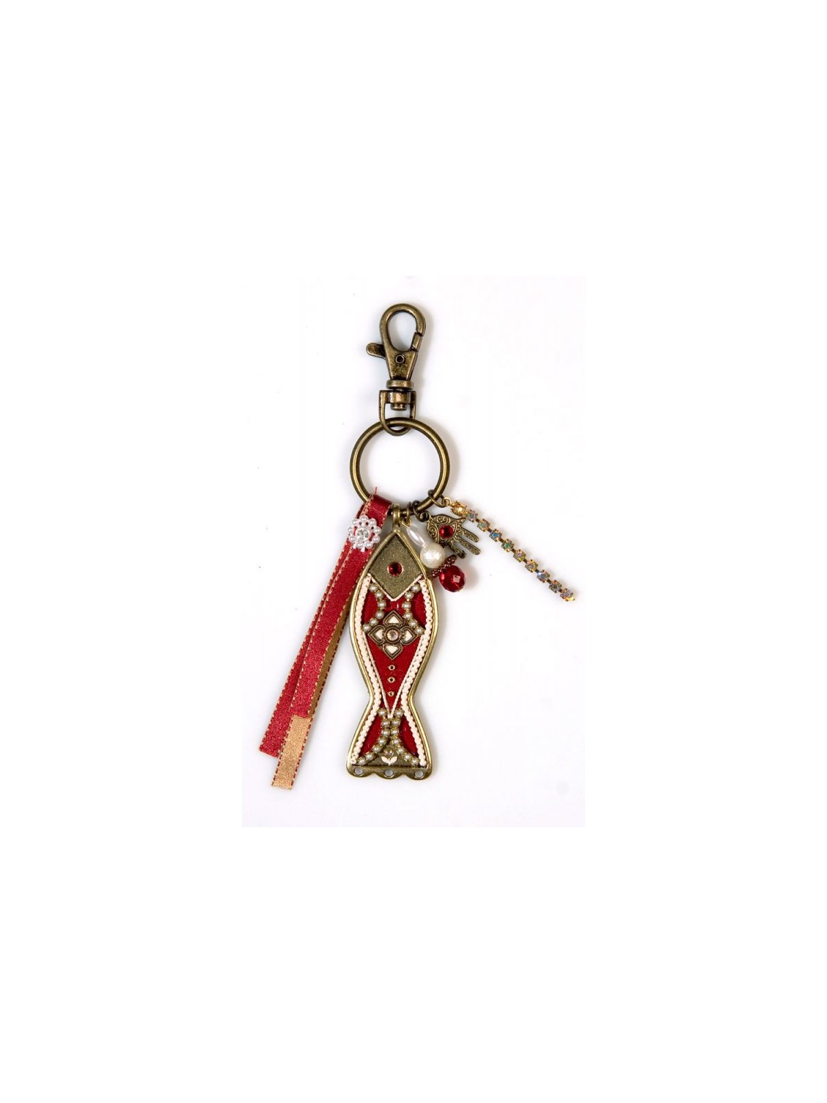 Red Fish Keychain by Ester Shahaf | Judaica Keychains
