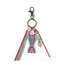 Pink Fish Keychain by Ester Shahaf | Judaica Keychains
