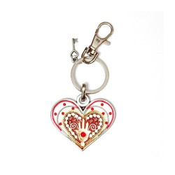 Hamsa Heart Keychain by Ester Shahaf | Judaica Keychains