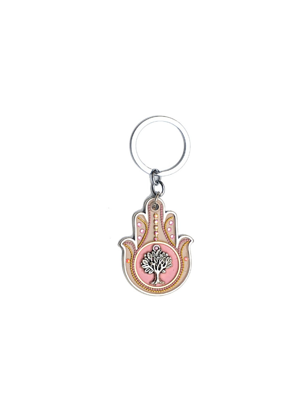 Tree of Life Hamsa Key Ring by Ester Shahaf | Judaica Keychains