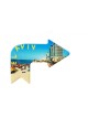Ceramic Magnet %96 Arrow Shape Pointing to Tel Aviv | Jewish Magnets