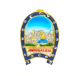 Polyresin Magnet Jerusalem Views in Horseshoe Shape | Jewish Magnets