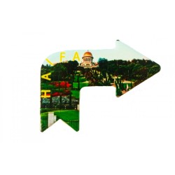 Ceramic Magnet %96 Arrow Shape Pointing to Haifa | Jewish Magnets