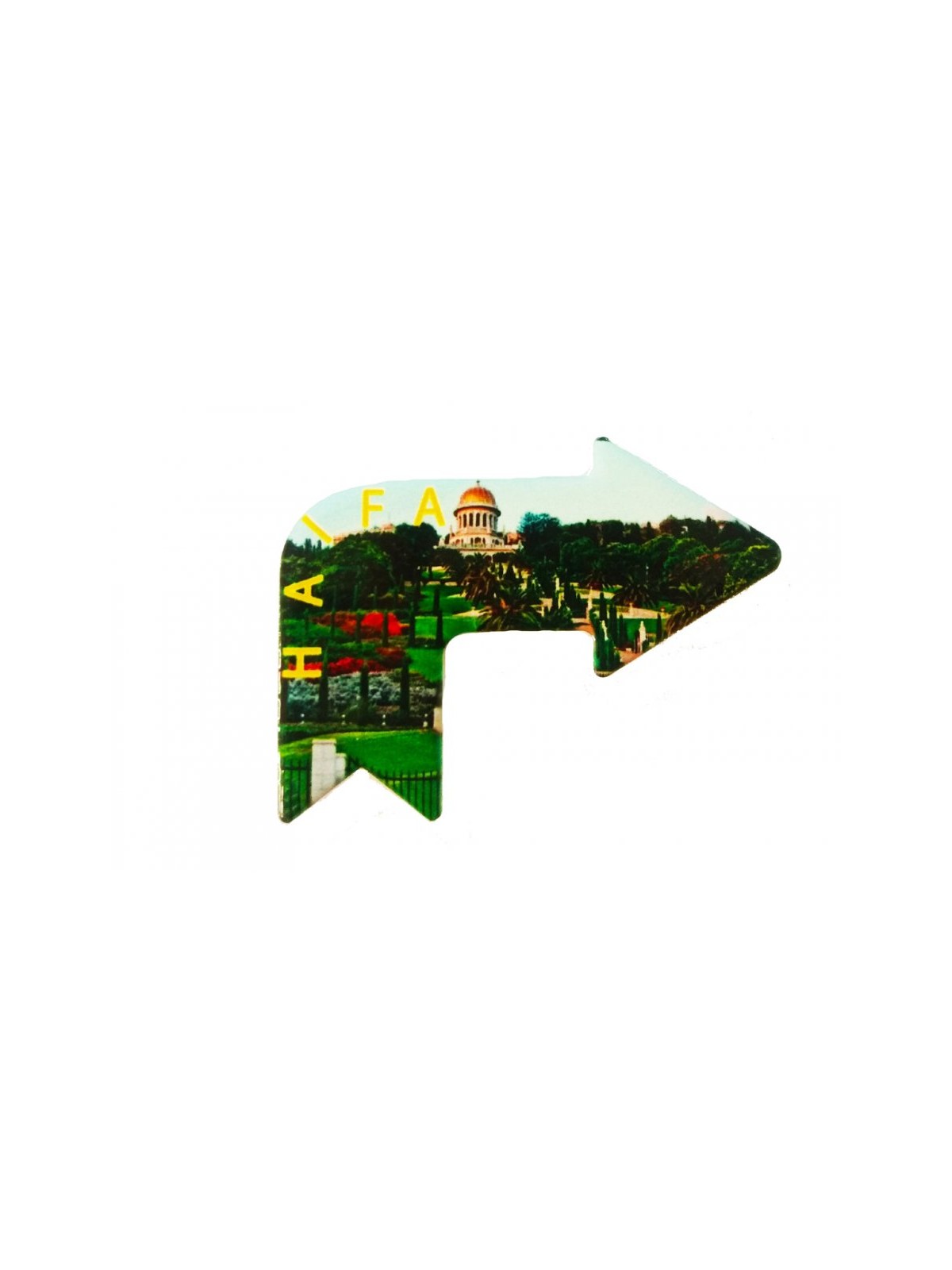 Ceramic Magnet %96 Arrow Shape Pointing to Haifa | Jewish Magnets