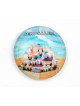 Rounded Glass Magnet View of Jerusalem | Jewish Magnets