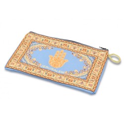 Sac à Main en Tissu Brodé Doré et Bleu Fr... | Cadeau juif d'Israël