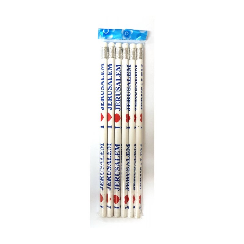 Ensemble de six crayons en bois souvenirs décorés avec... | Jeux et jouets pour enfants
