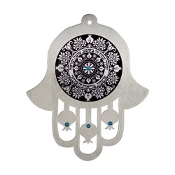 Dorit Judaica Black Stainless Steel Wall Hamsa Busine... | Hamsa Hands