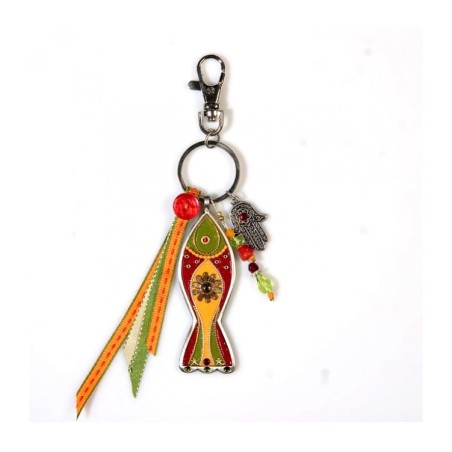 Orange and Red Fish Keychain by Ester Shahaf | Judaica Keychains