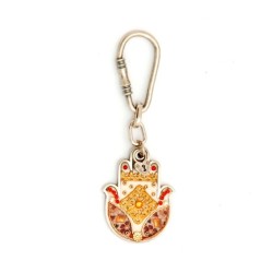 Shades of Gold Hamsa Keychain by Ester Shahaf | Judaica Keychains