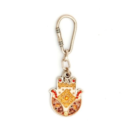 Shades of Gold Hamsa Keychain by Ester Shahaf | Judaica Keychains