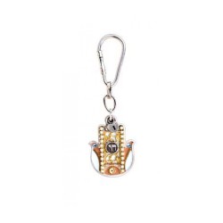 Hamsa Key Chain with Chai by Ester Shahaf | Judaica Keychains