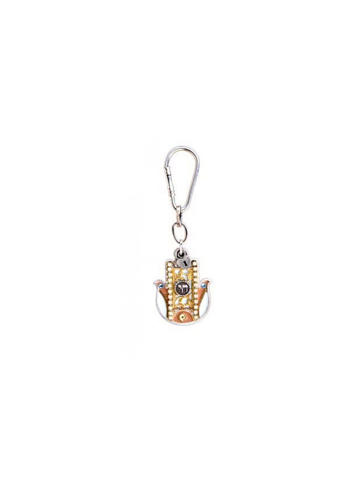 Hamsa Key Chain with Chai by Ester Shahaf | Judaica Keychains