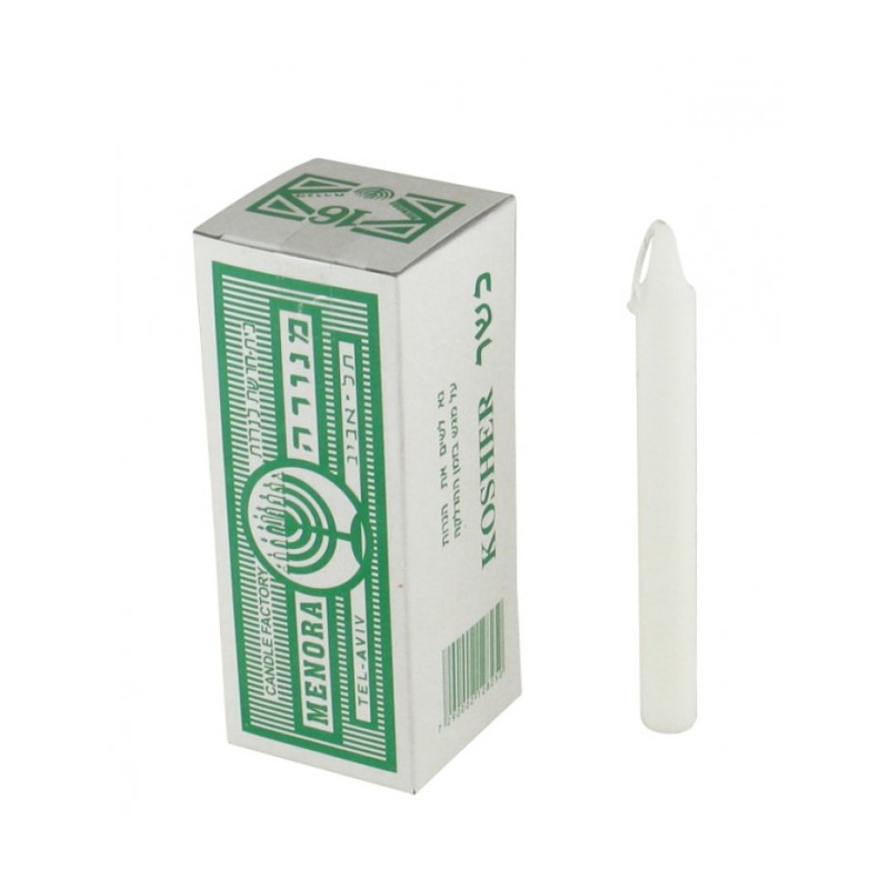 Traditional Kosher Shabbat Candles 16 in a Box | Sabbath Candles
