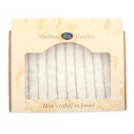 Decorative Handmade Galilee Shabbat Candles Ivory... | Sabbath Candles