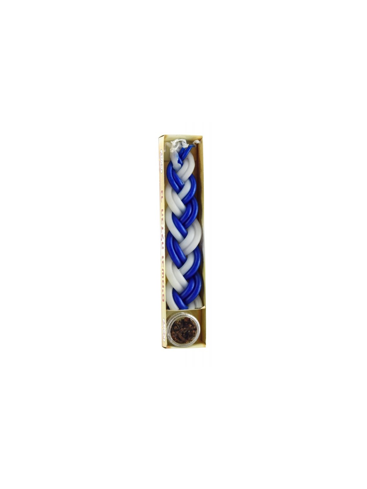 Mini Two in One Braided Blue and White Havdalah ... | Havdalah Candles