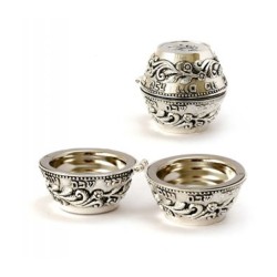 Silver Plated Compact Engraved Travelling Can... | Travel Candlesticks