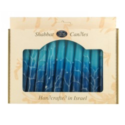 Decorative Handmade Galilee Shabbat Candles Blue ... | Sabbath Candles