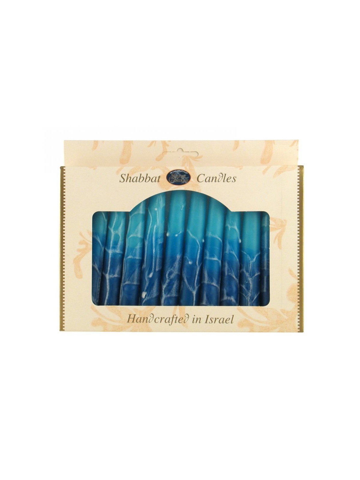 Decorative Handmade Galilee Shabbat Candles Blue ... | Sabbath Candles
