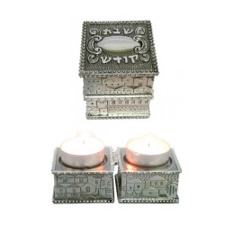 Compact Travel Candlesticks Nickel Jerusalem ... | Travel Candlesticks