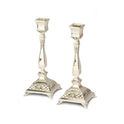 Silver Plated Raised Candlesticks Engraved Clas... | Bat Mitzvah Gifts
