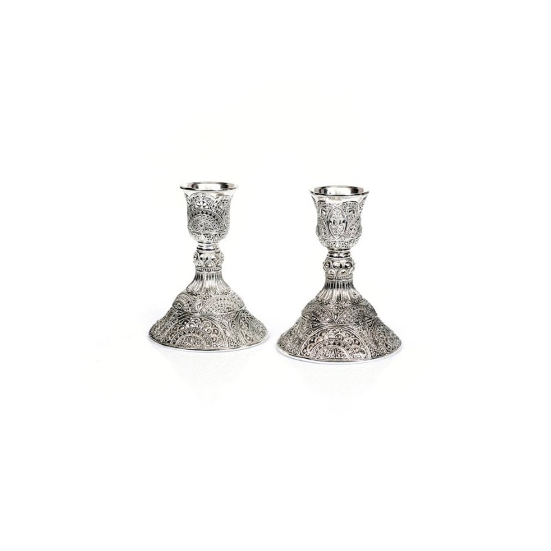 Silver Plated Small Shabbat Candlesticks... | Traditional Candlesticks