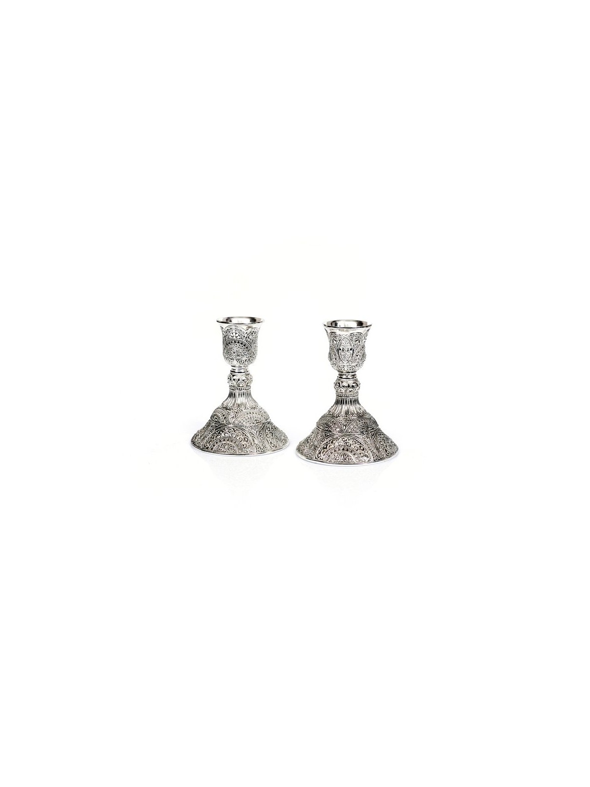 Silver Plated Small Shabbat Candlesticks... | Traditional Candlesticks