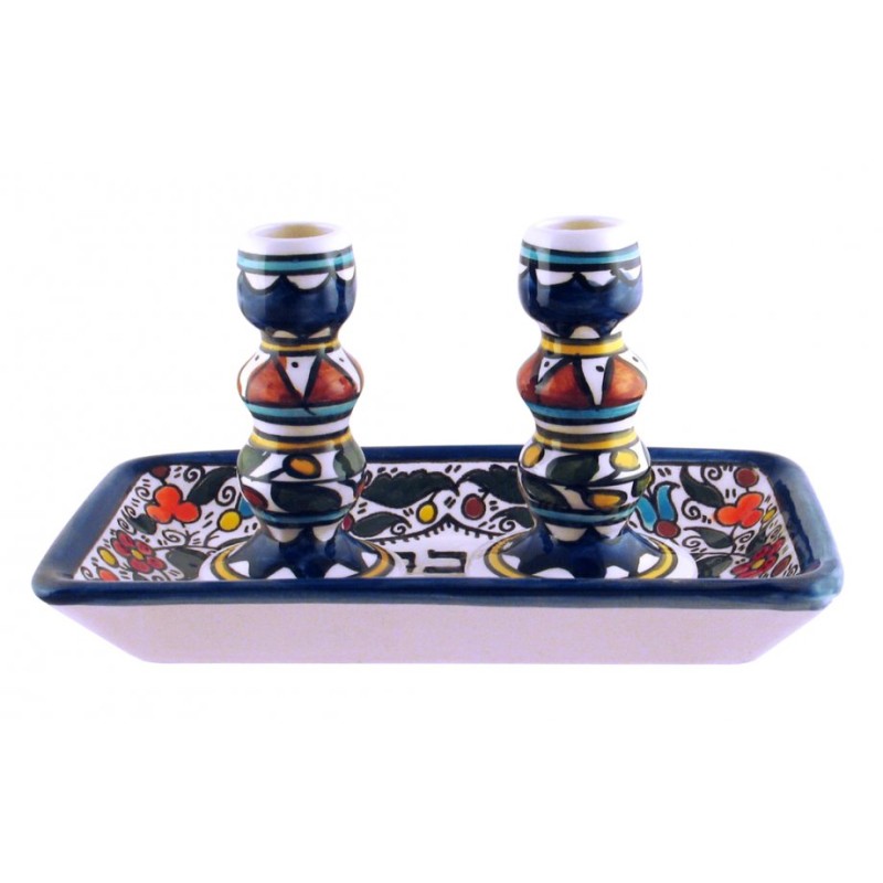 Armenian Design Shabbat Candlesticks wit... | Traditional Candlesticks