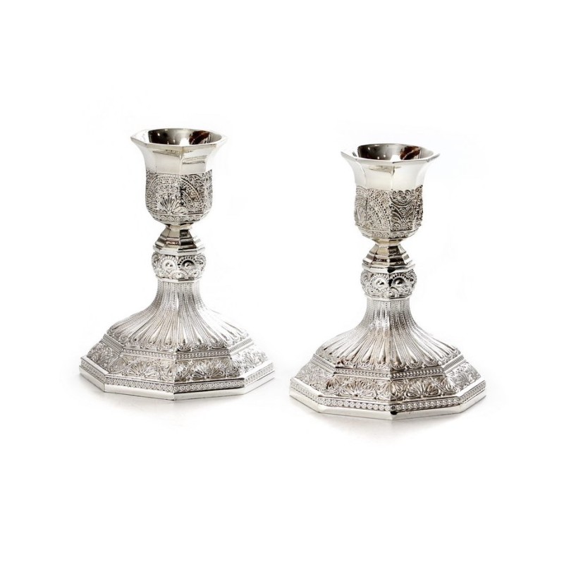 Filigree Decorative Silver Plated Shabbat Candlesti... | Gifts for Her