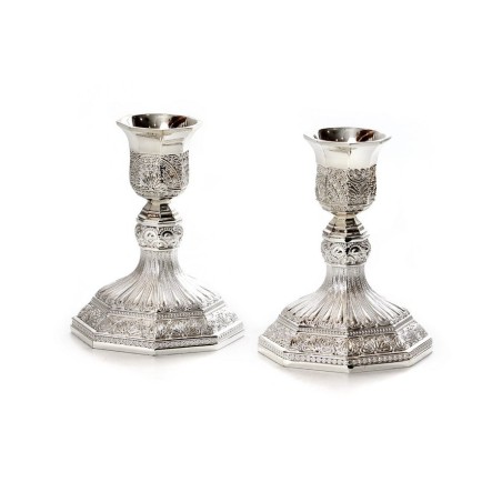 Filigree Decorative Silver Plated Shabbat Candlesti... | Gifts for Her