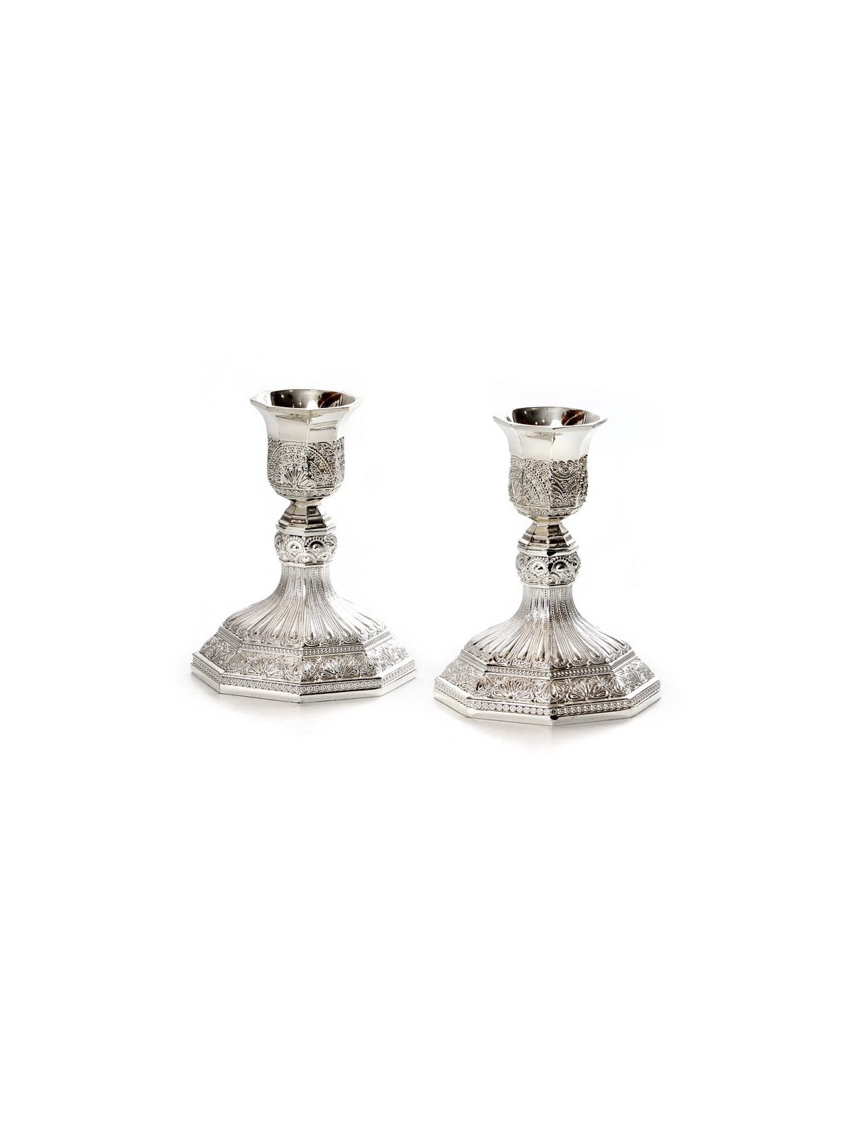 Filigree Decorative Silver Plated Shabbat Candlesti... | Gifts for Her