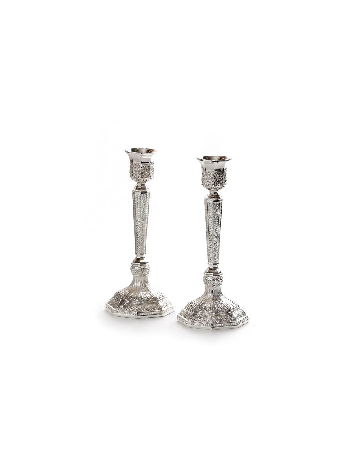 Filigree Decorative Silver Plated Shabbat Candlesti... | Gifts for Her